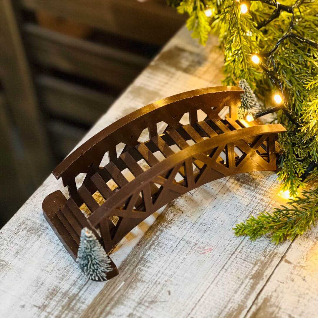 Mini Ponte Natalina Marrom – 18cm