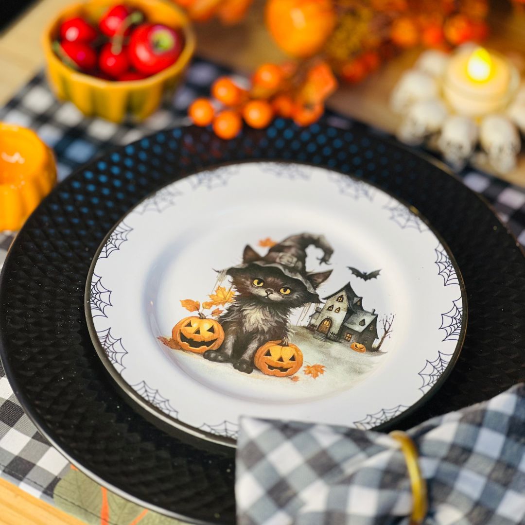 Prato de Sobremesa Cute Cats - Halloween 20cm
