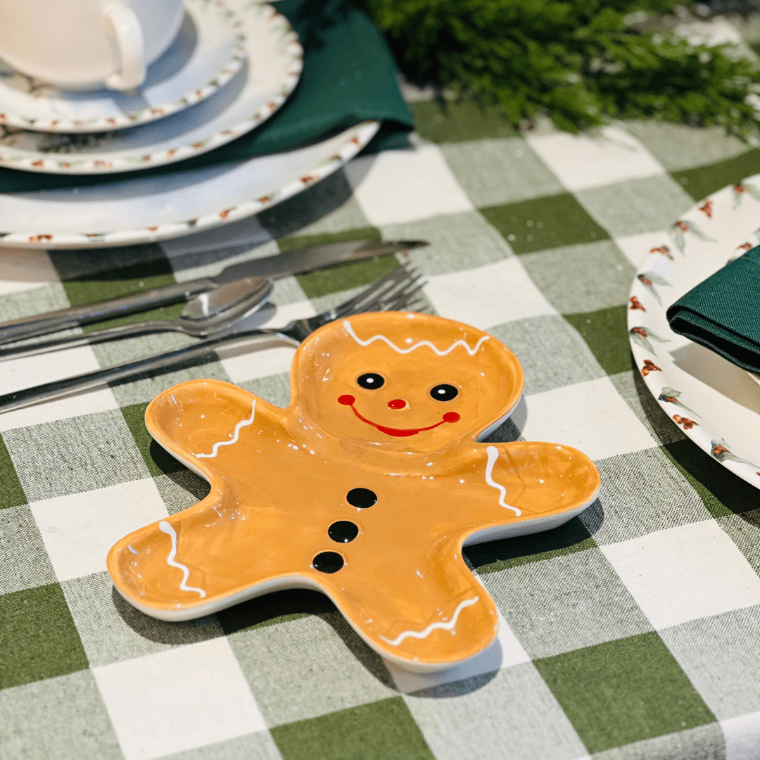 Travessa Natalina de Cerâmica Gingerbread 20cm