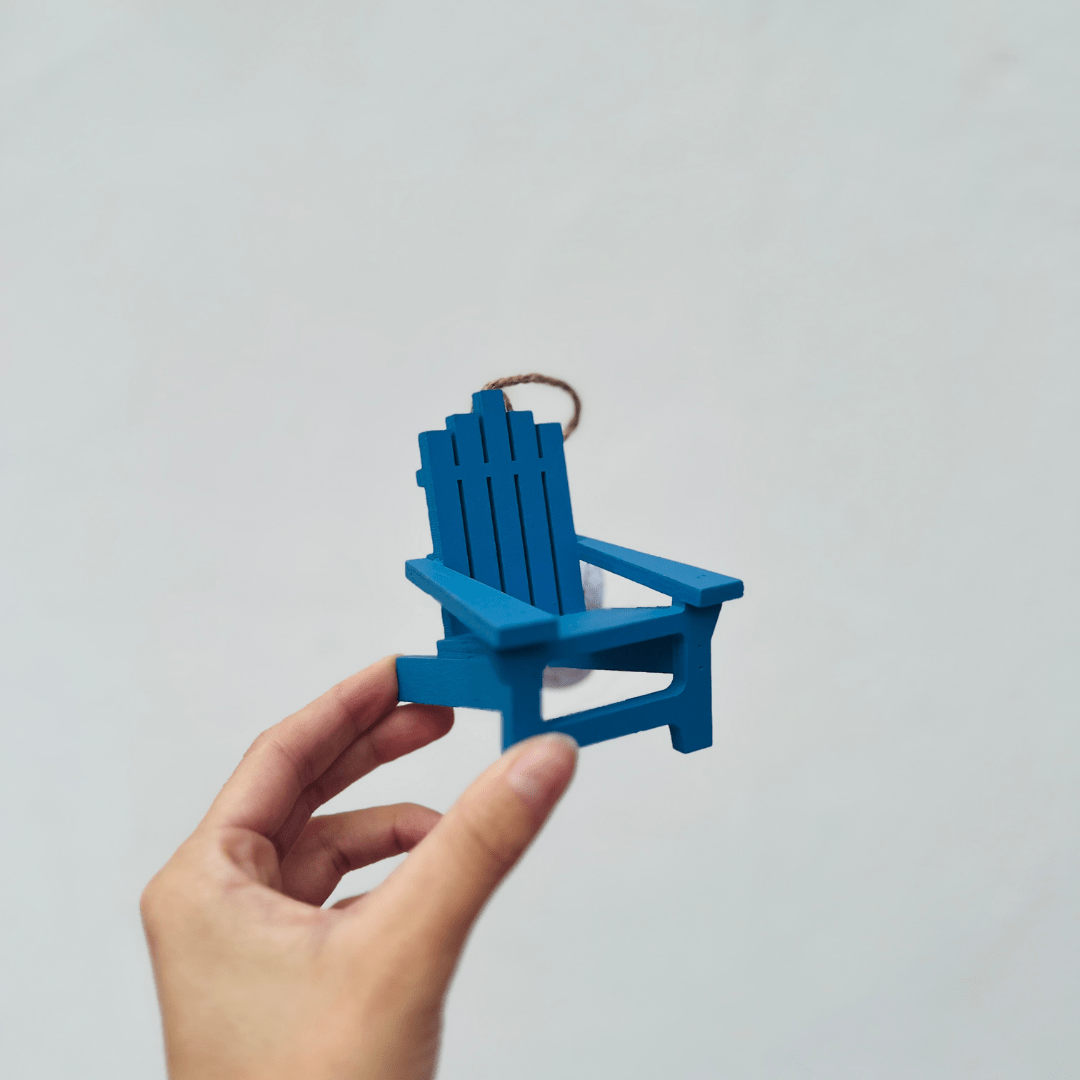 Enfeite Cadeira Natal Náutico Azul para Pendurar 8x7cm