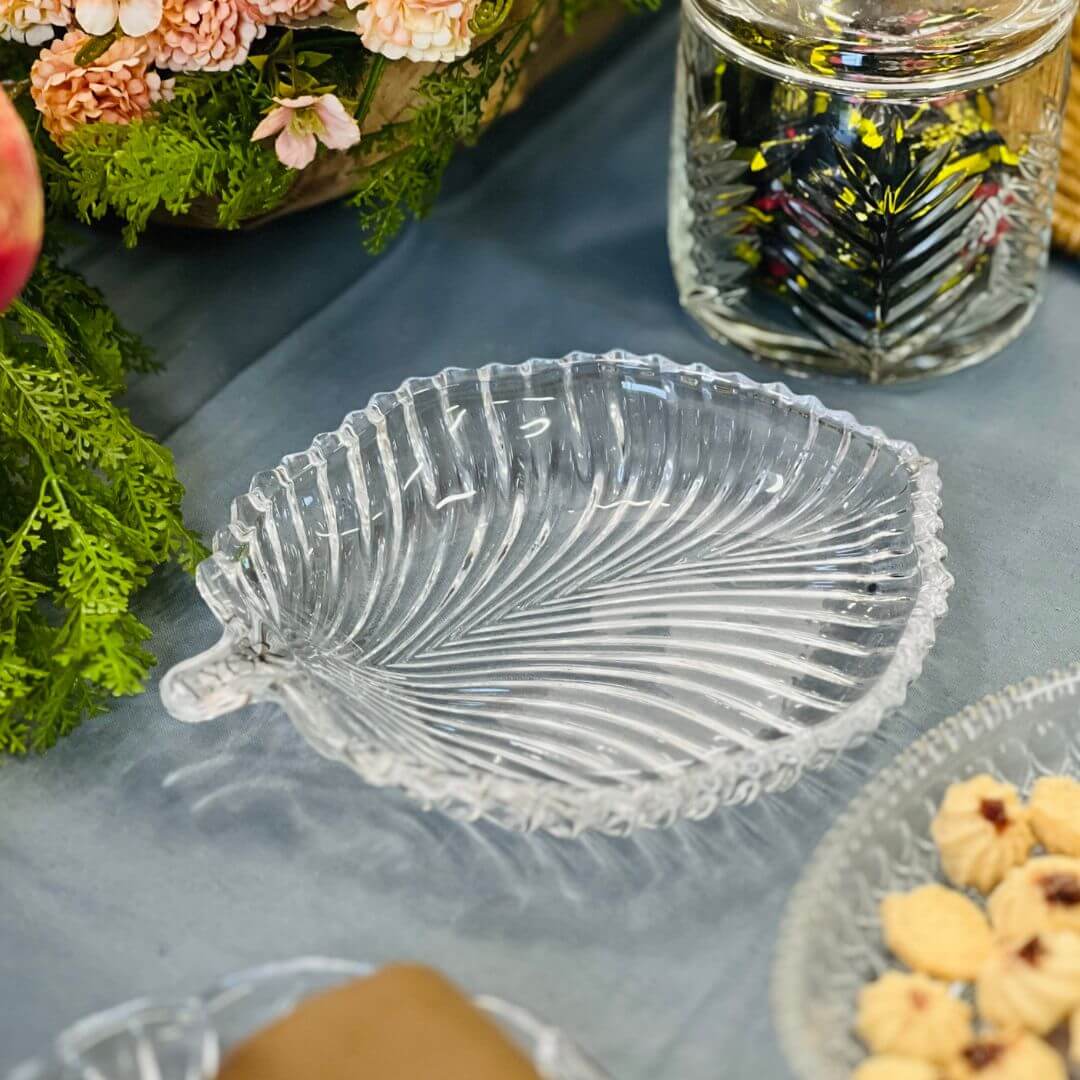 Folha Decorativa de Cristal Leaf - 19,5x17x2,5cm