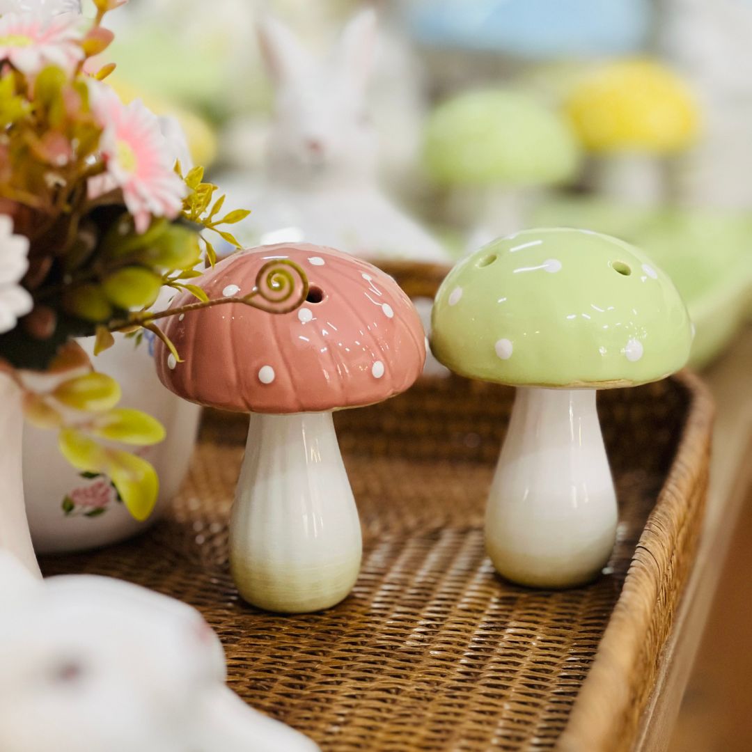 Cogumelo Floreira Amanita Rosa Pastel - 10cm