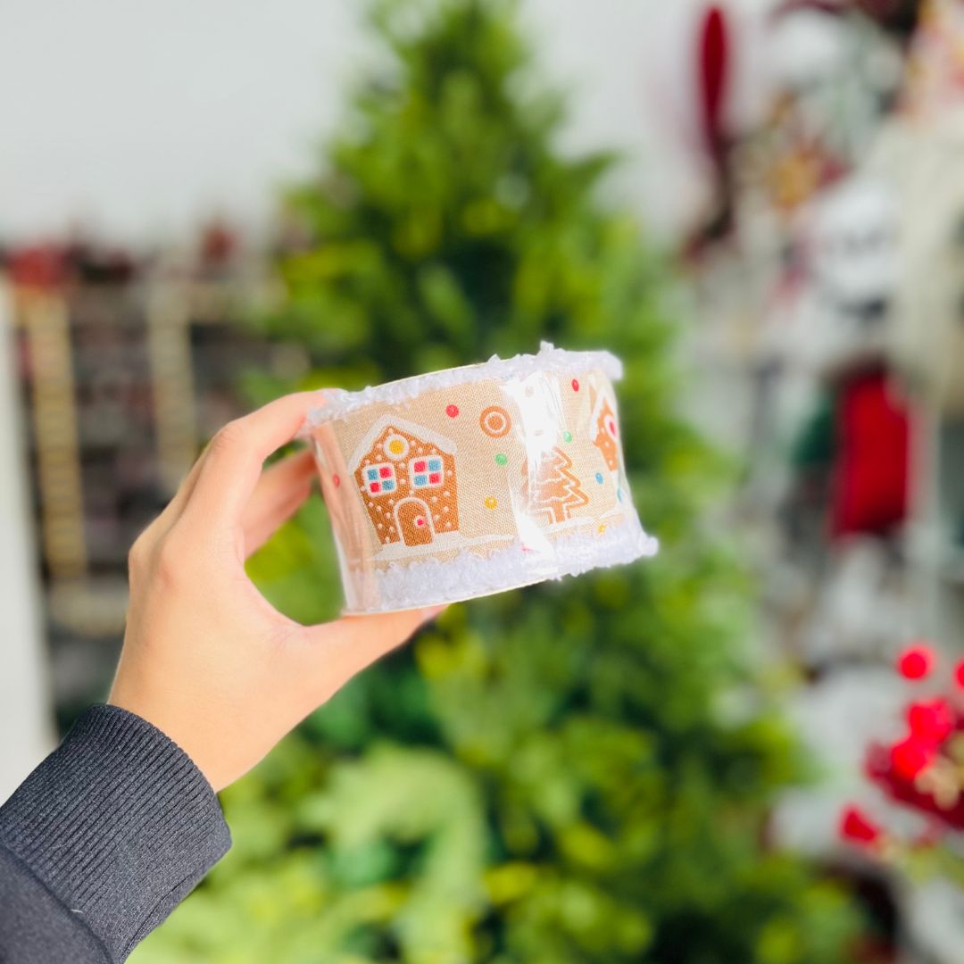 Fita Natalina Gingerbread - 6,3cmx9,14m