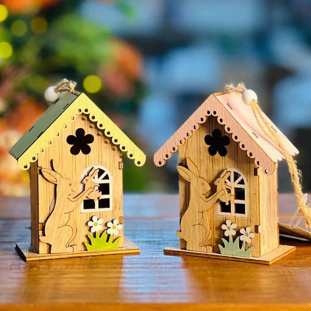 Enfeite Para Pendurar Casa Rosa - 11cm