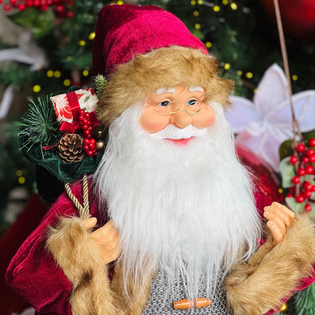 Papai Noel com Guirlanda - 80cm