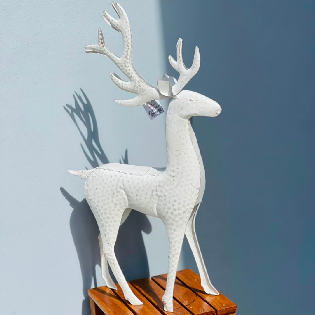 Rena Decorativa de Metal Branca - 73 cm