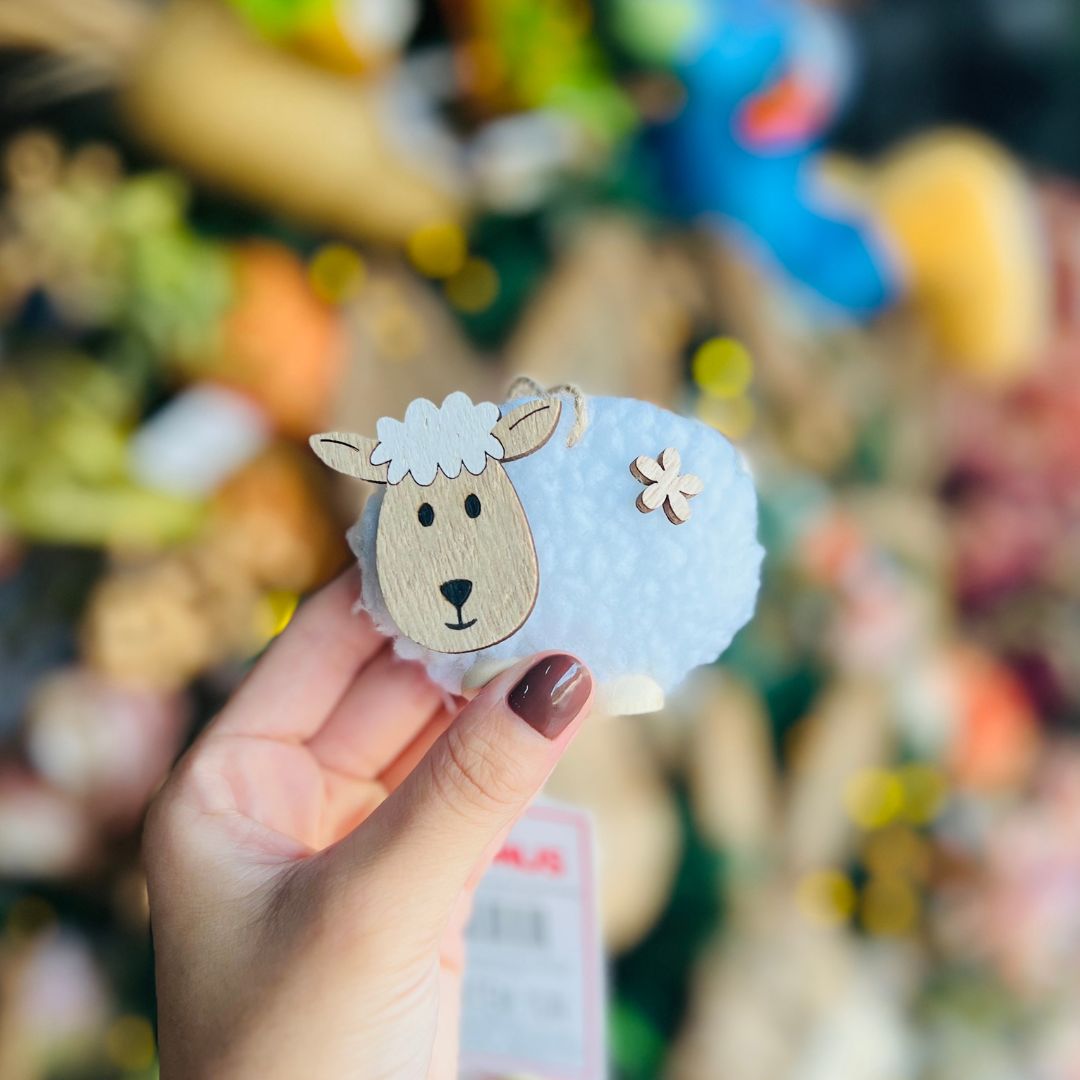 Ovelha de Pelúcia - 6,5x8,5x4cm Branco