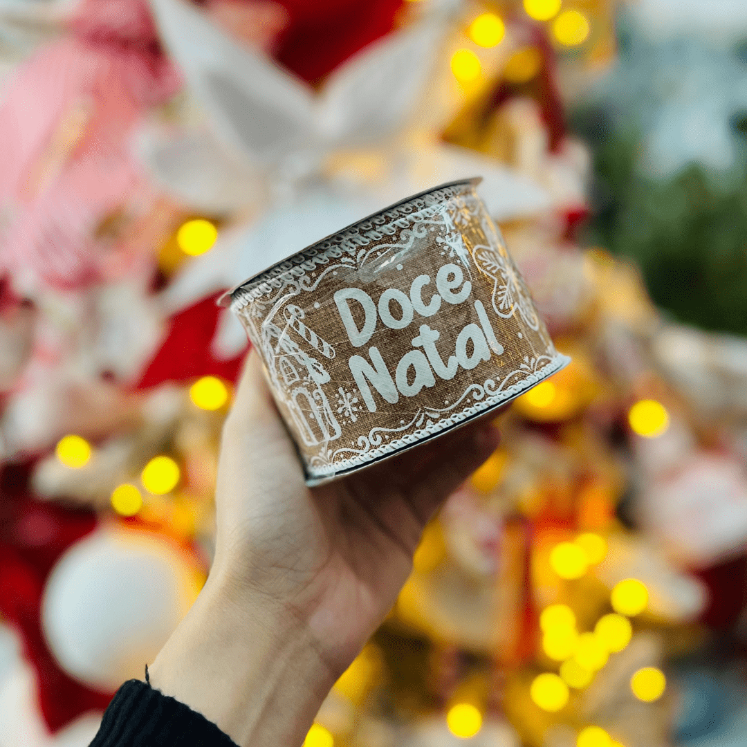 Fita Aramada Gingerbread Doce Natal 6,3cm x 9,14cm