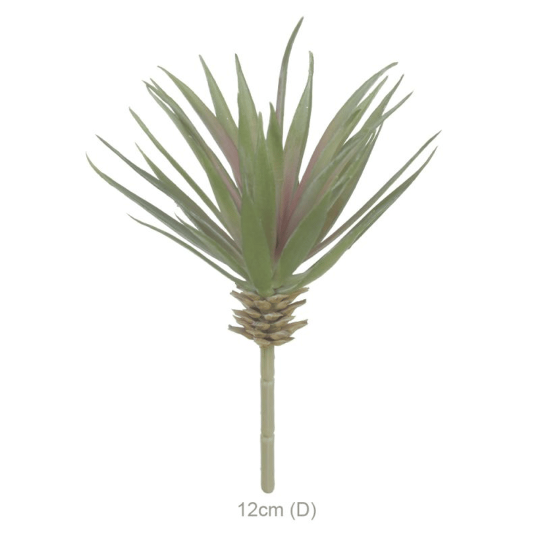 Flor Suculenta Agave Com Print Plastico Verde Rosa 20cm