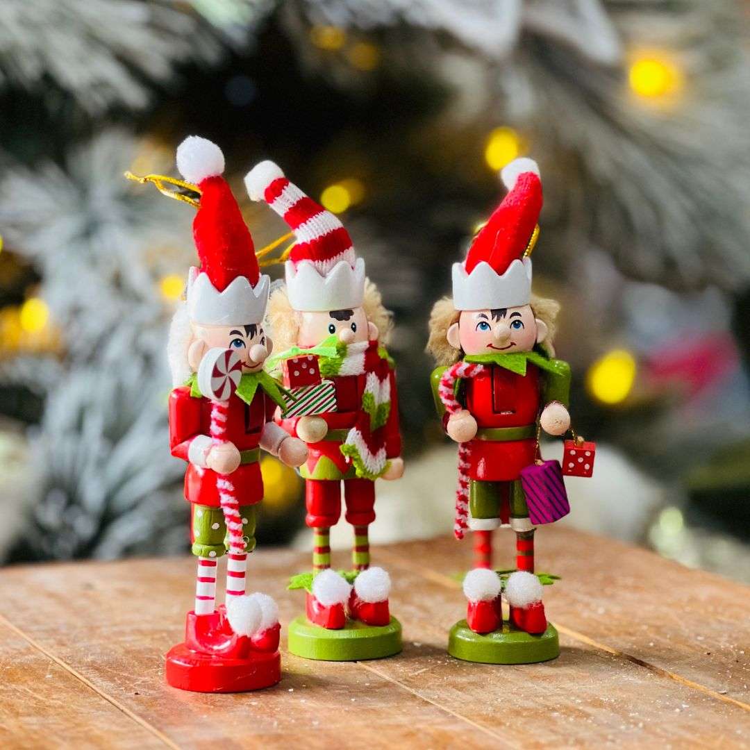 Enfeite Natal Quebra Nozes Com 3 Peças - 12,5cm