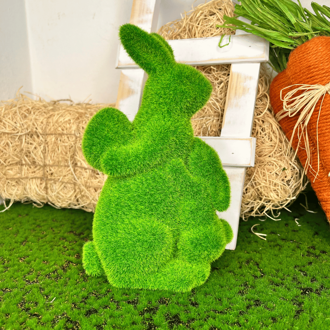 Coelho Musgo Verde De Resina 23cm