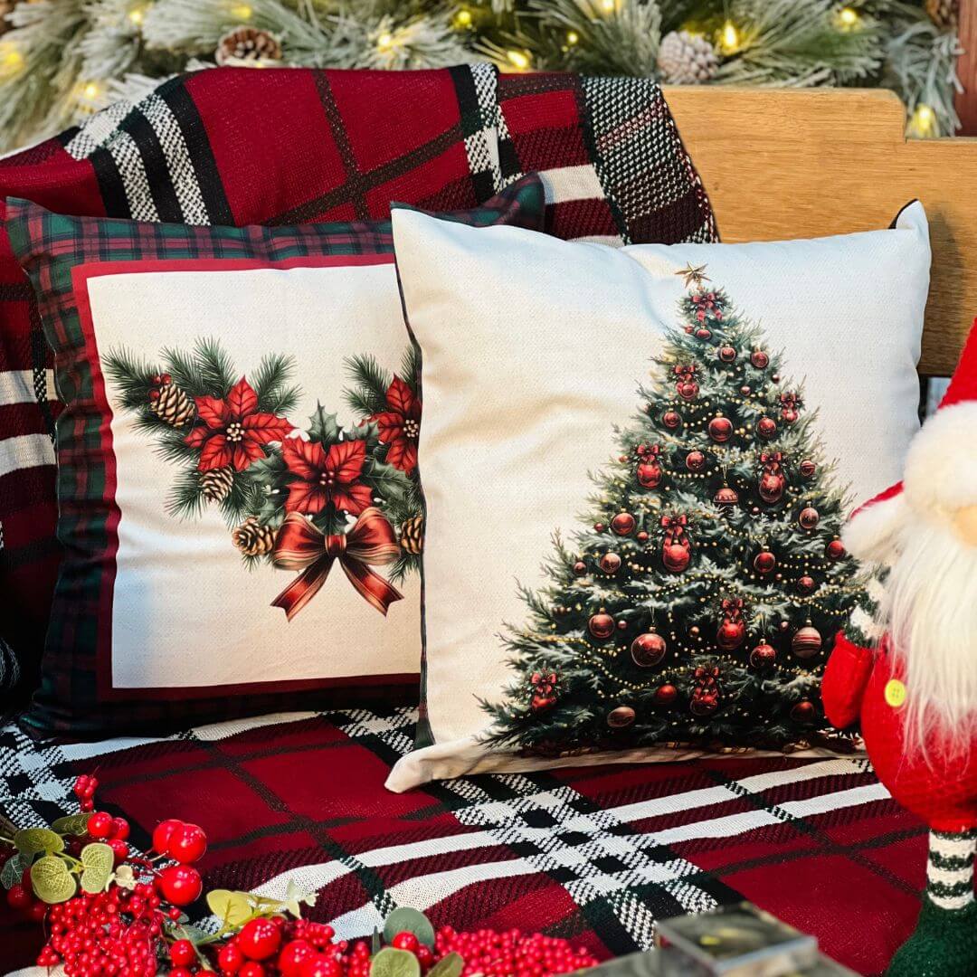 Capa Natalina Árvore de Natal - 43cmx43