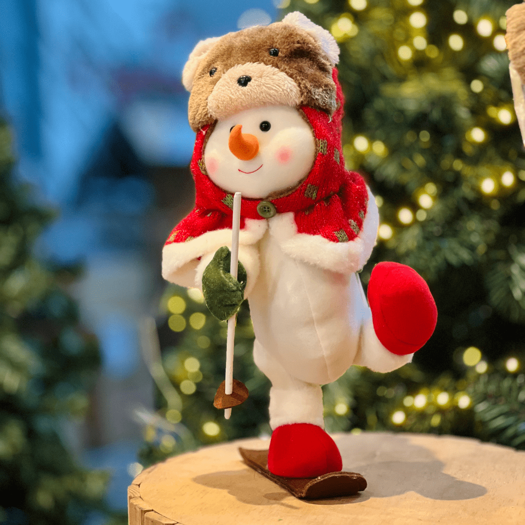 Boneco de Neve Natalino Esqui 38cm