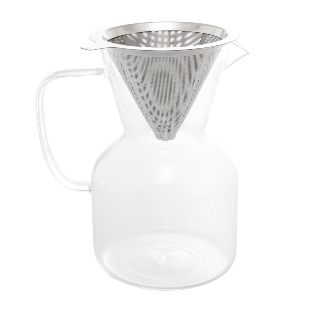 Cafeteira de Vidro Com Filtro de Aço Inox - 800ml