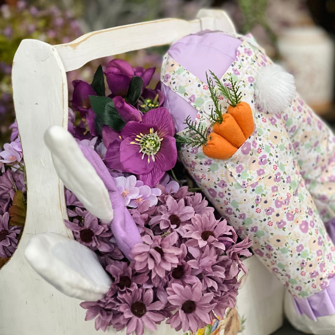 Kit Coelho Patas e Orelhas - Lilás Com Flores