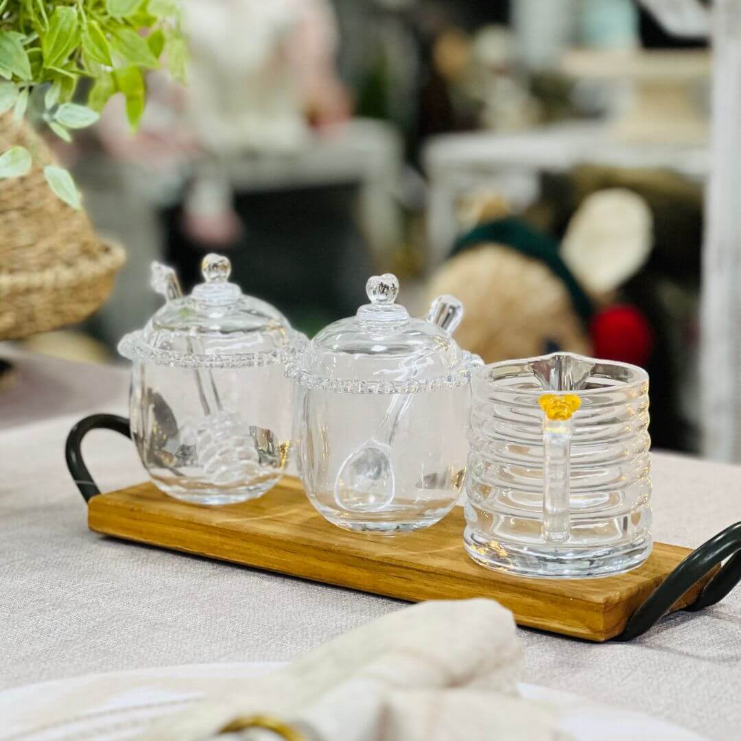 Meleira de Cristal de Chumbo Coração com Pegador – 9,5x12cm
