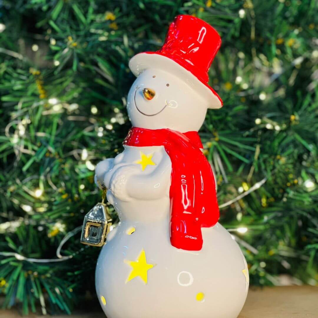 Boneco de Neve Decorativo C/led- 21,5x11,1x10,8cm