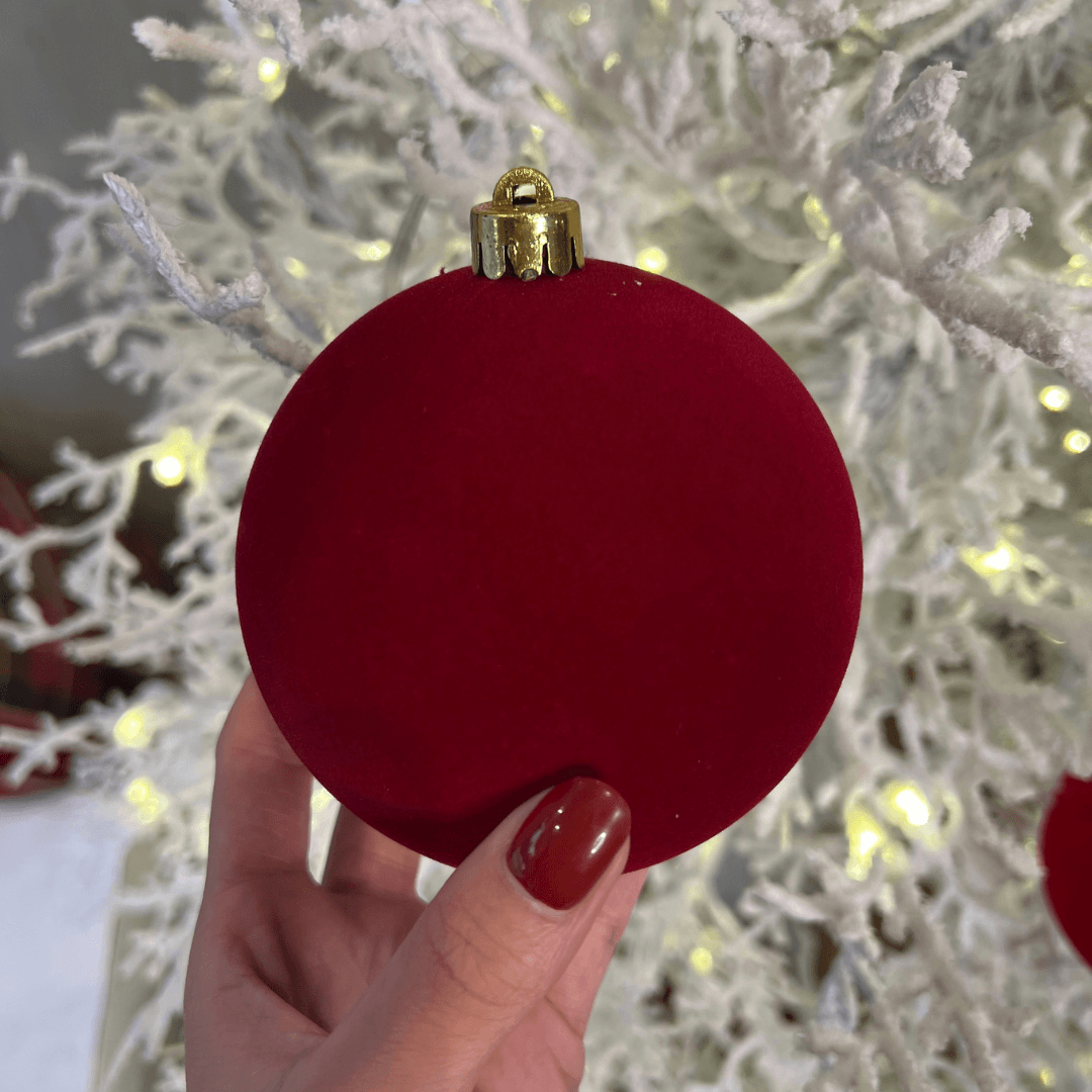 Bolas com Camurça Borgonha – 10cm | 6 Peças