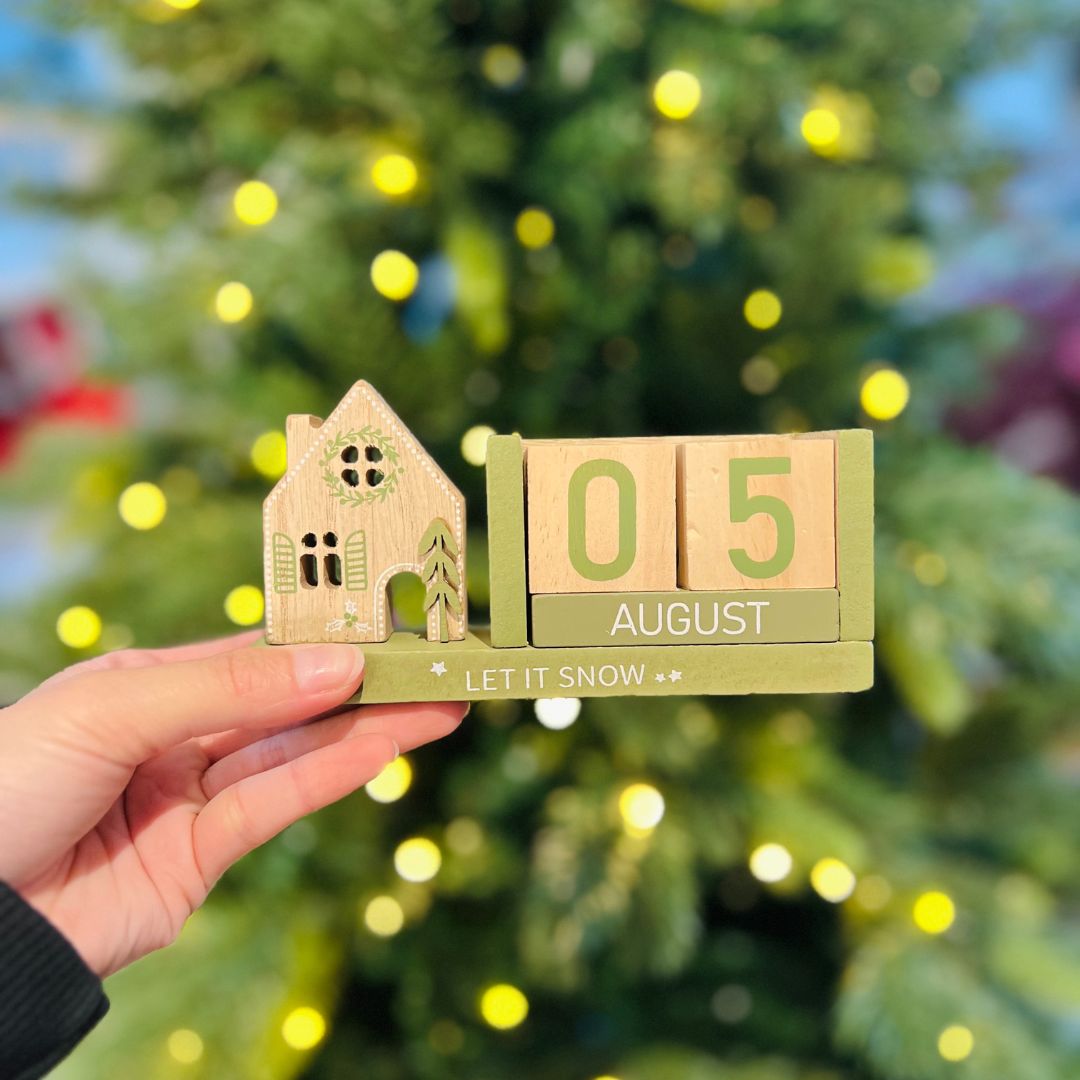 Calendário Casinha Verde - 15x4,5x7,7cm