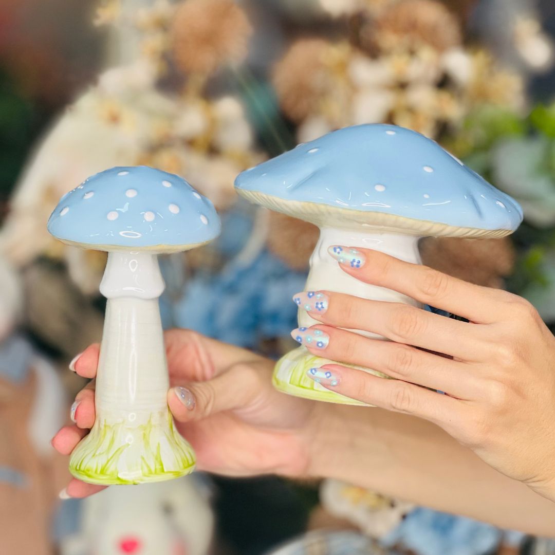 Cogumelo Azul Pastel - 13cm