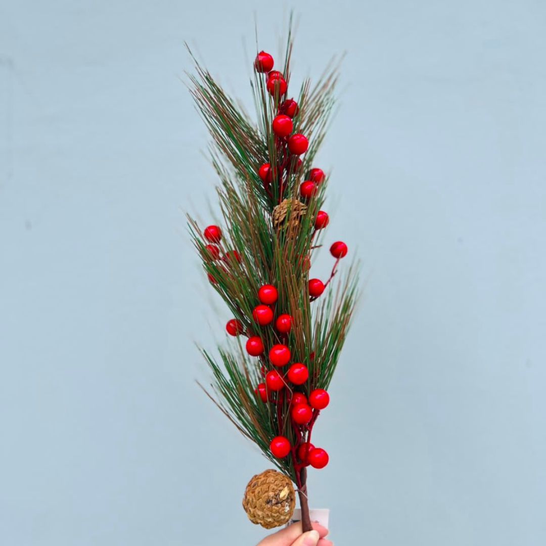 Haste Decorativa com Pinhas - 76 cm