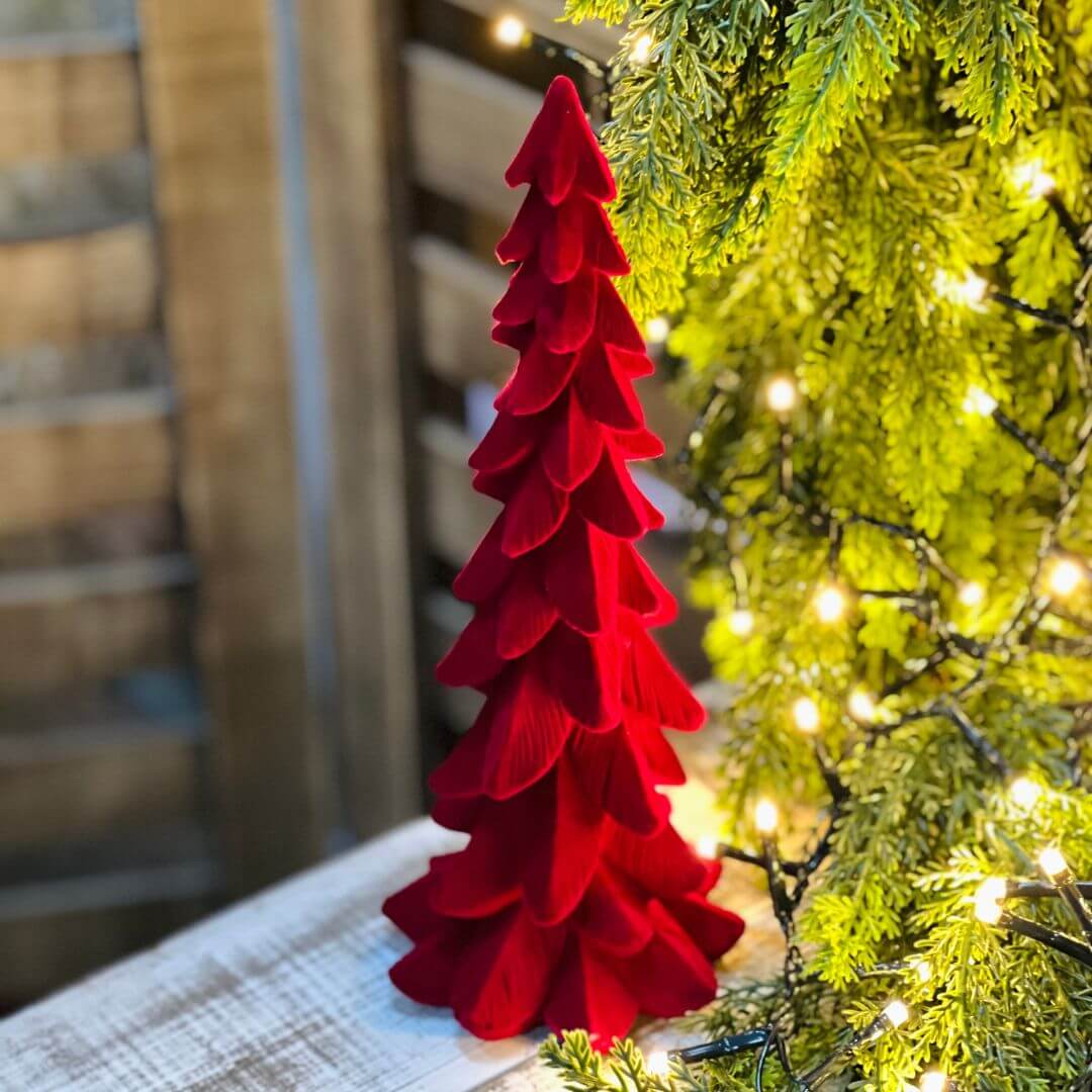 Árvore Decorativa Flocada Marsala – 24cm