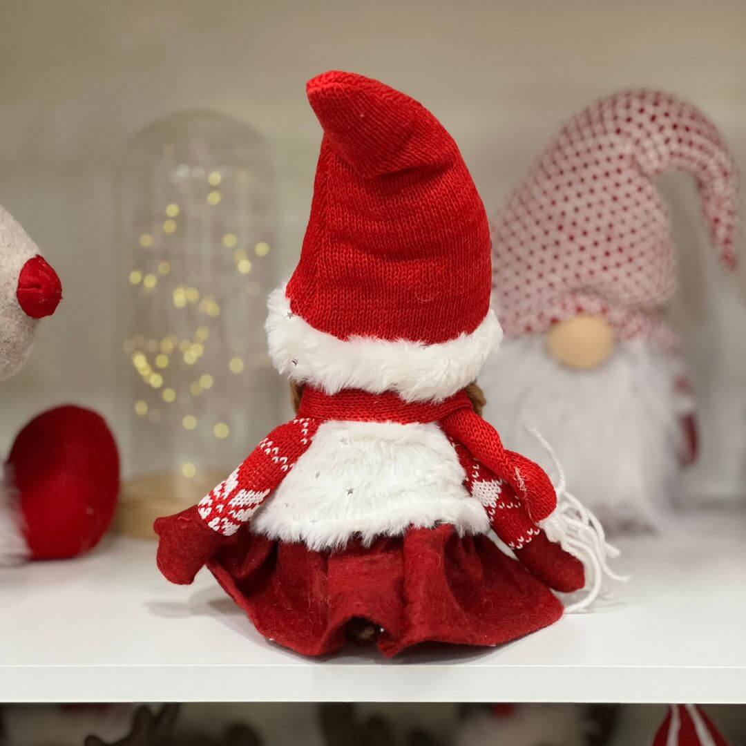 Menina Perna Longa Com Gorro Noel - 56cm