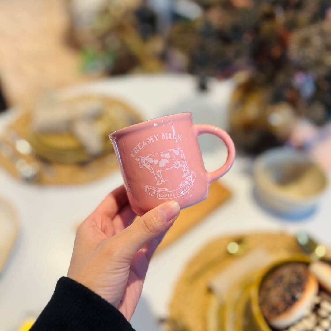 Caneca Creamy Milk Rosa Ceramica - 180ml