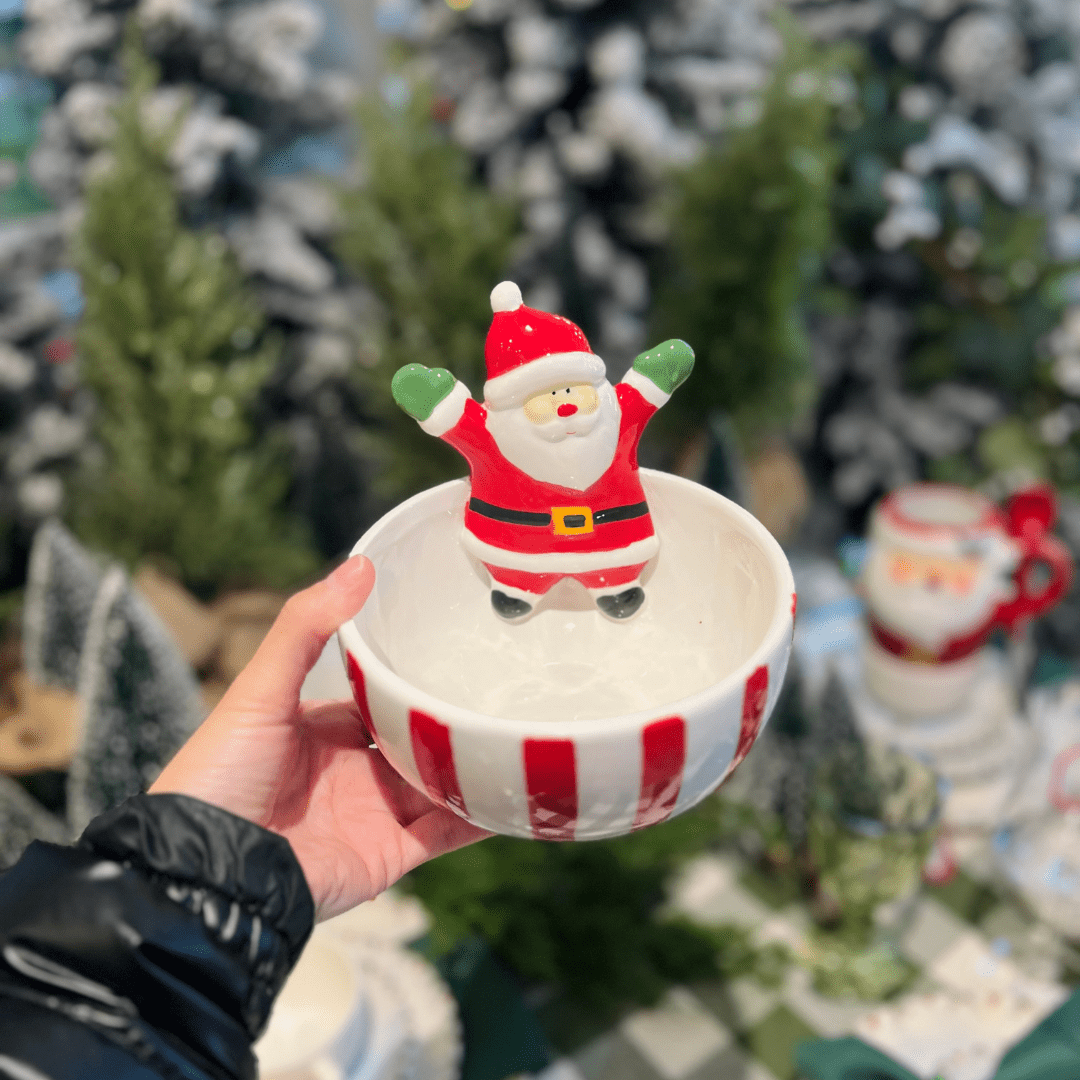 Bowl de Cerâmica Listrado Papai Noel 15cm