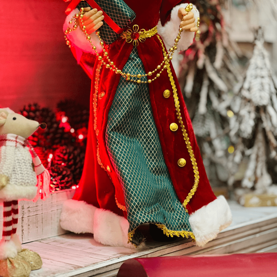 Mamae Noel Em Pé Verde e Vermelho 60cm