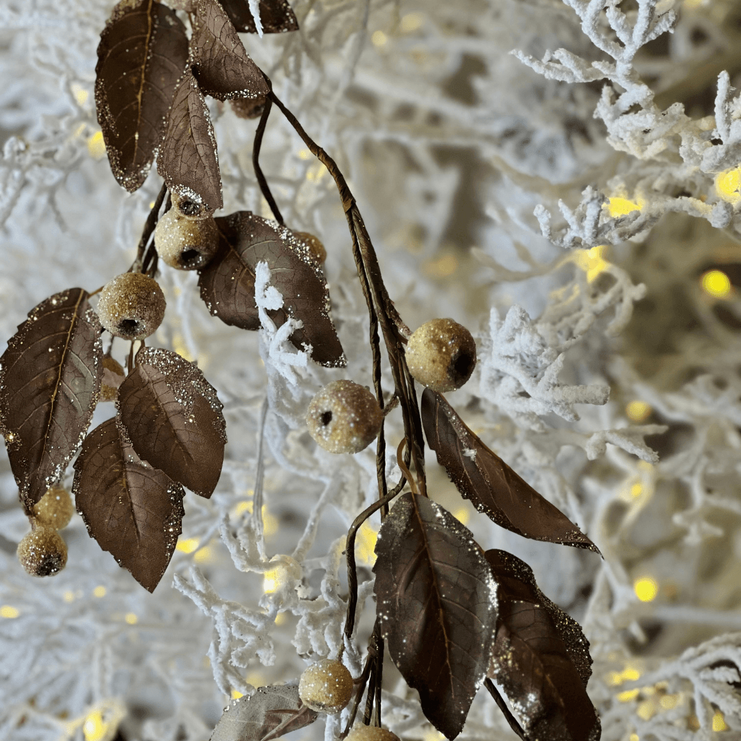 Pendente Folhagem com Glitter e Berry – 1,30m