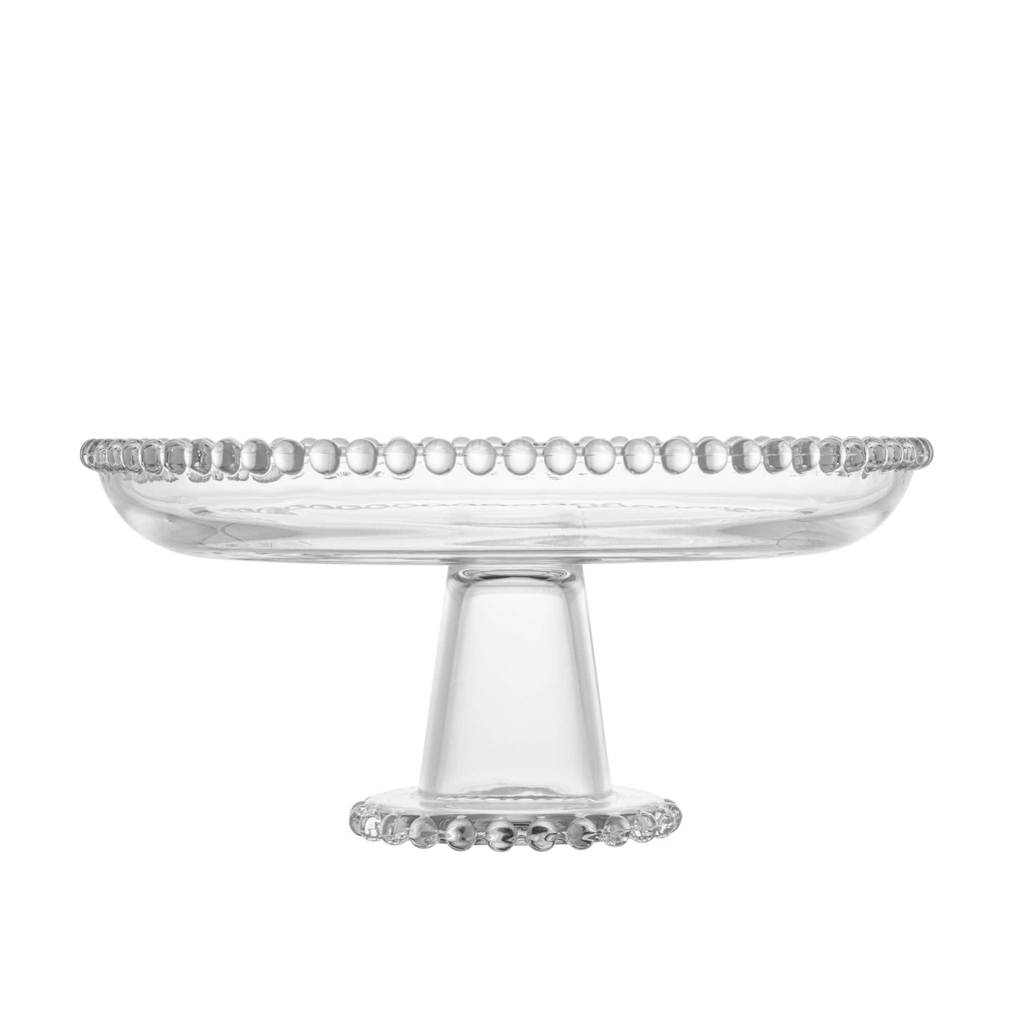 Prato Com Pé Pearl Transparente