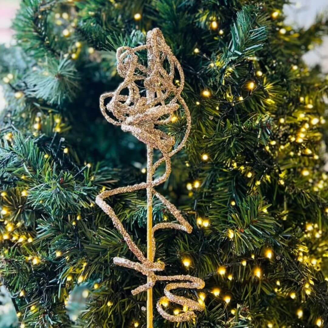 C.espiral. Natal C/glitter - 80cm