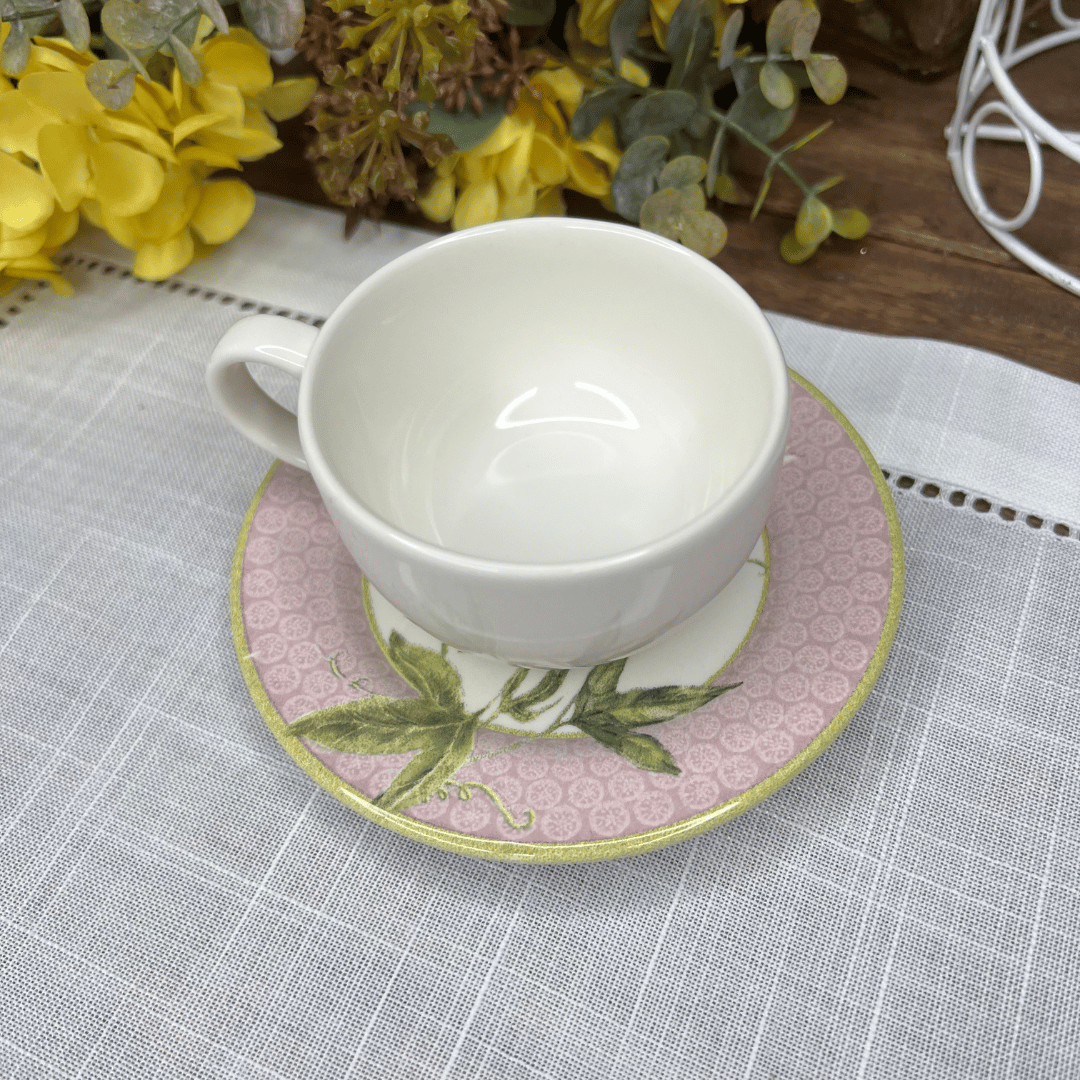 Xicara de Cafe Com Pires Passione 12x5cm