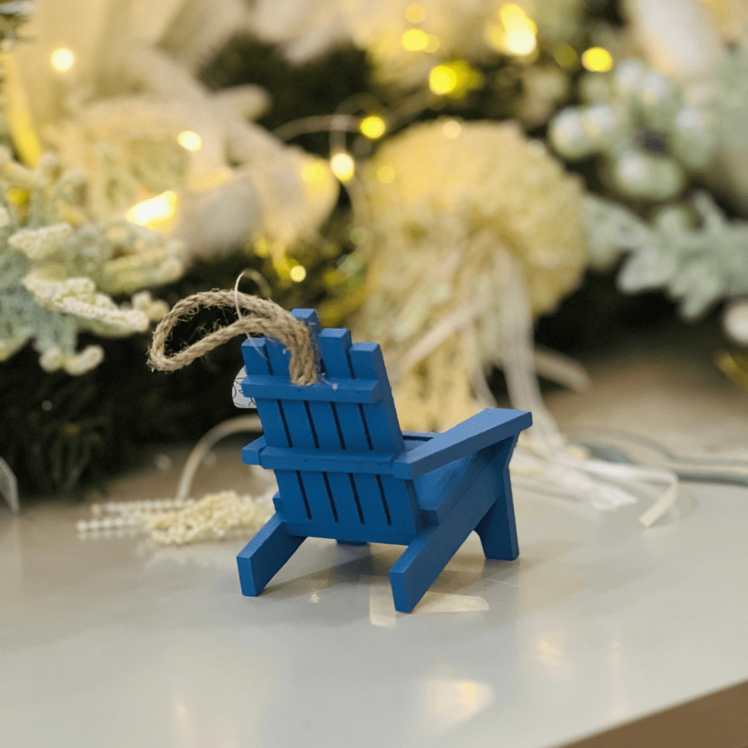 Enfeite Cadeira Natal Náutico Azul para Pendurar 8x7cm