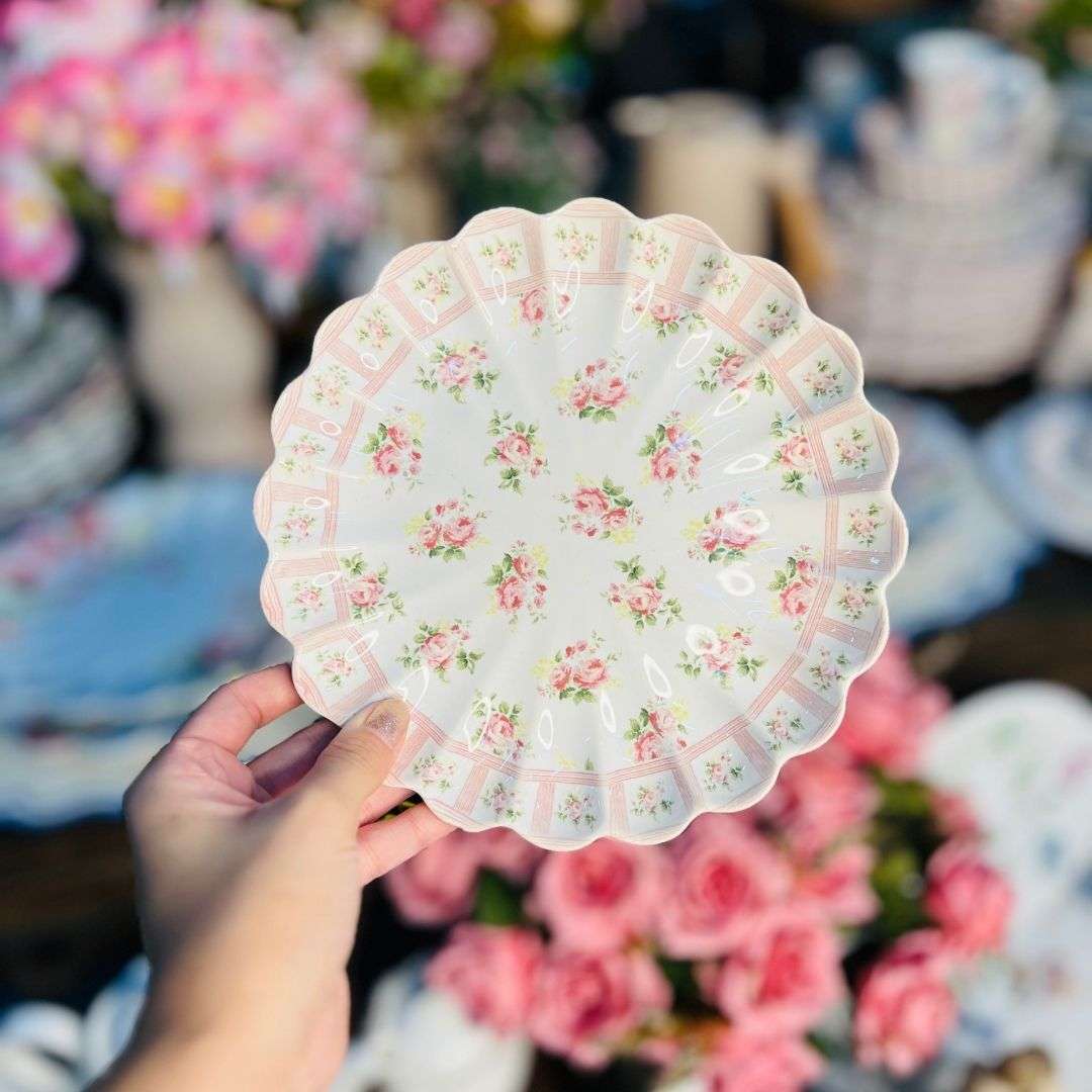Prato Sobremesa Relevado Rosas Vó Dulce - 20cm