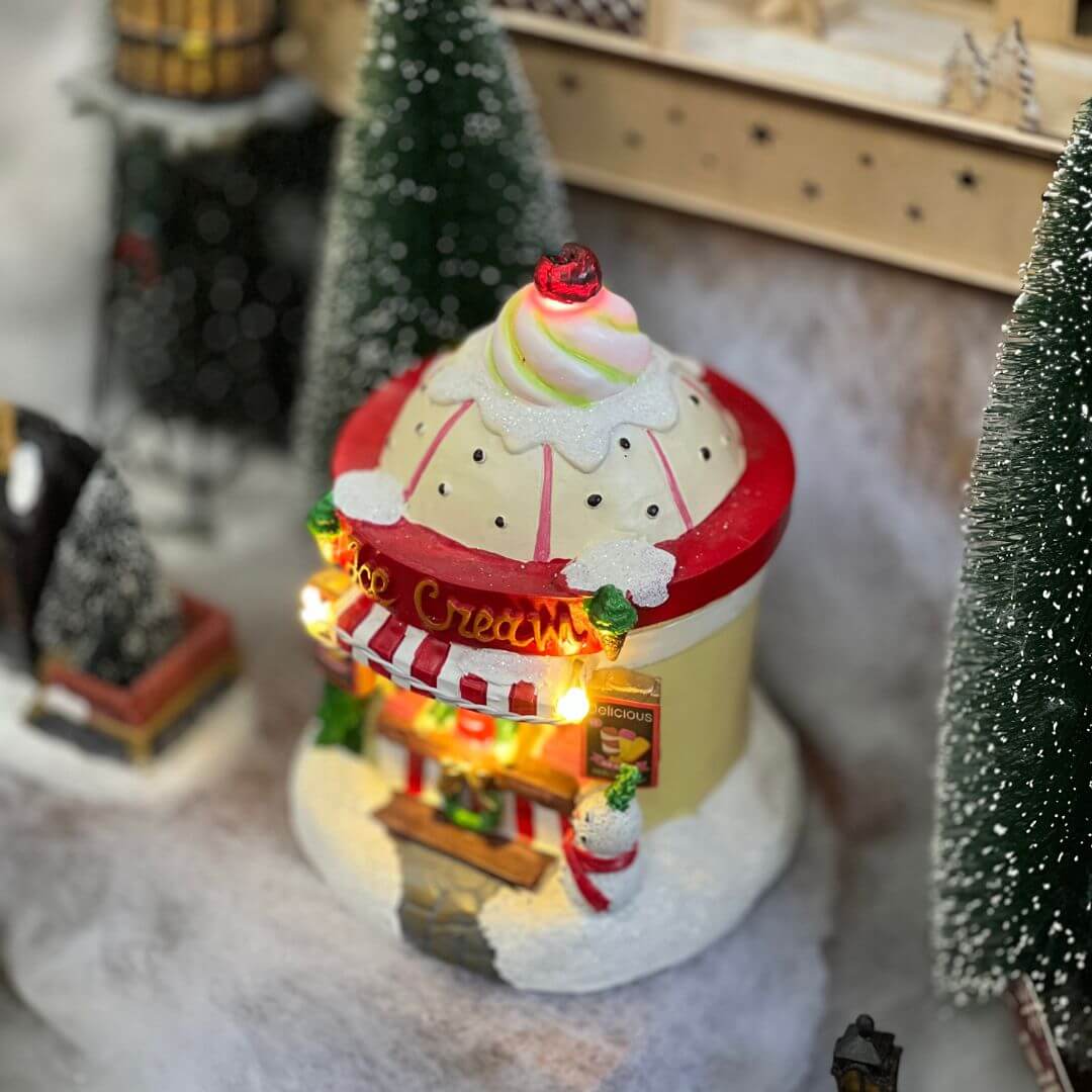Loja Natal Sorveteria Com Led 15,5x12x12cm