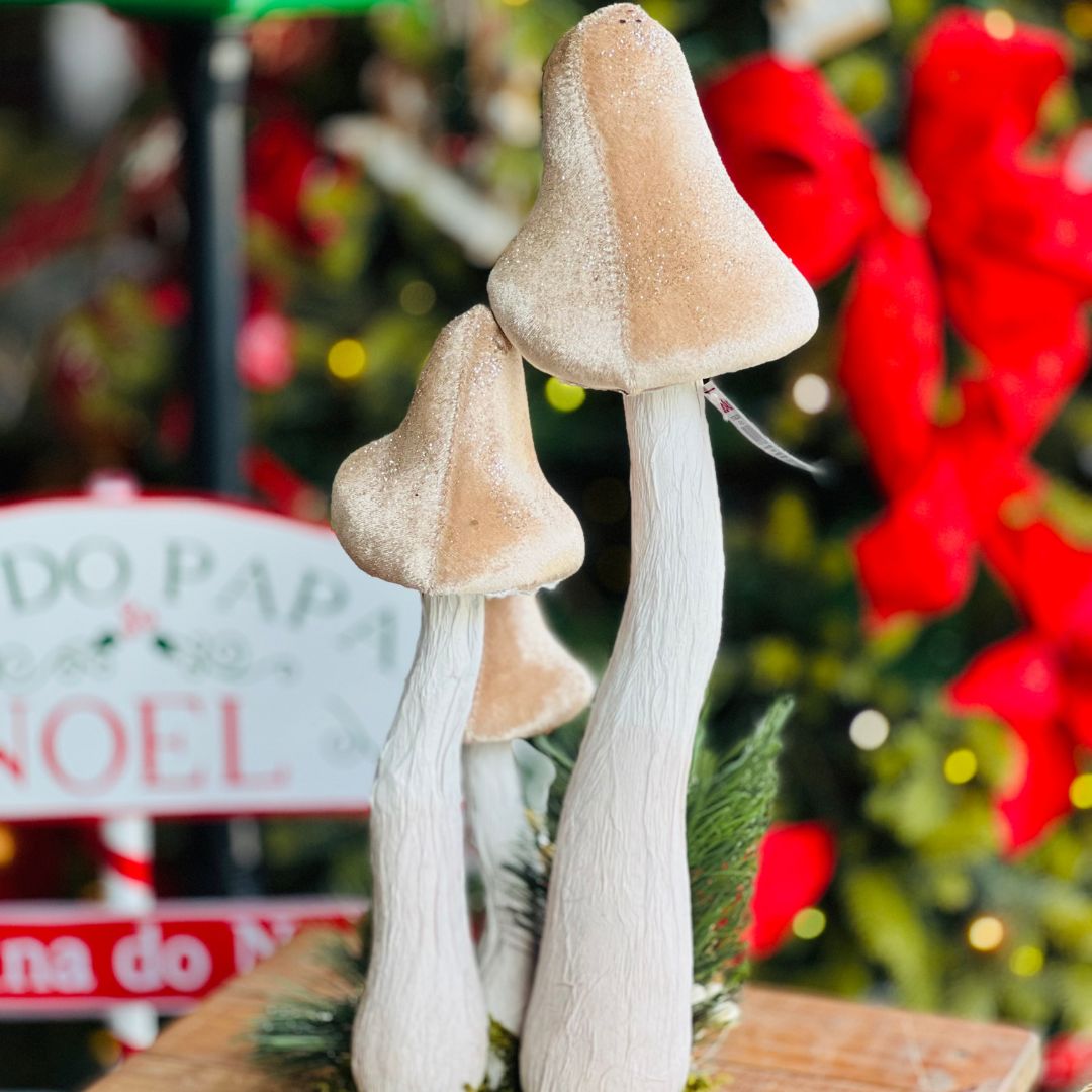 Enfeite Decorativo Natalino Cogumelo - 47cm