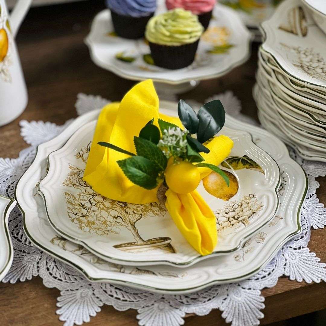 Prato Raso Branco Toscana Limão Siciliano - 27,5cm