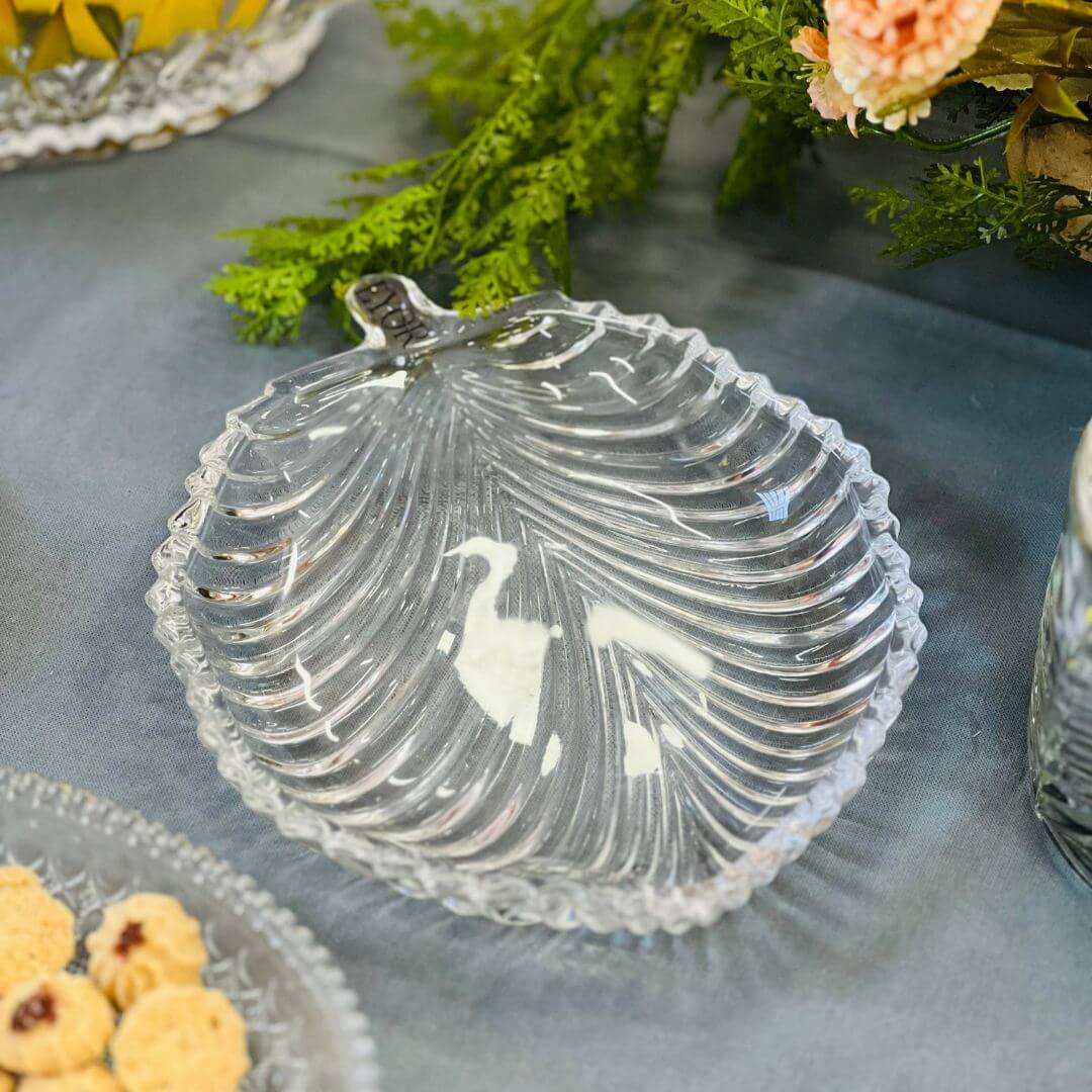 Folha Decorativa de Cristal Leaf - 19,5x17x2,5cm