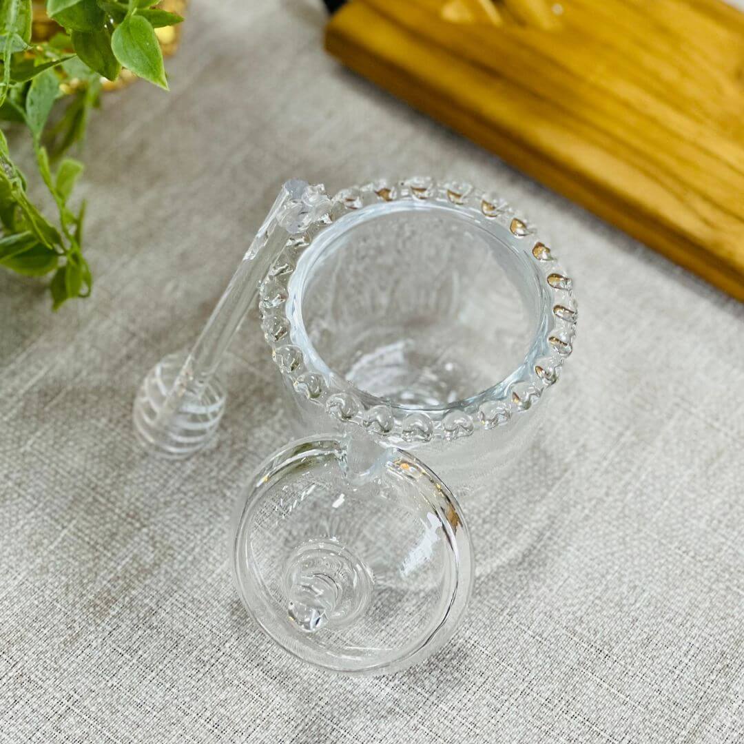 Meleira de Cristal de Chumbo Coração com Pegador – 9,5x12cm