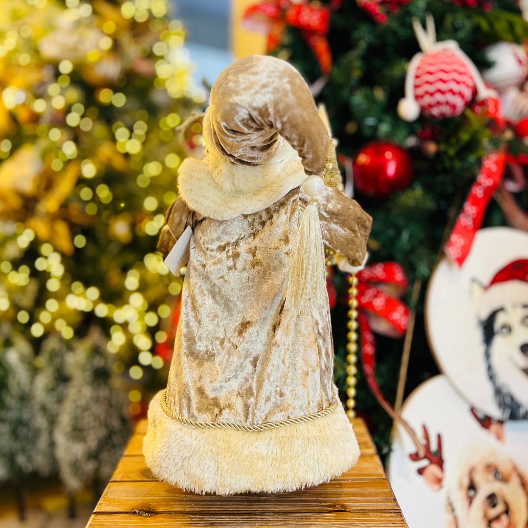 Papai Noel Vintage Luxo Champanhe 45cm