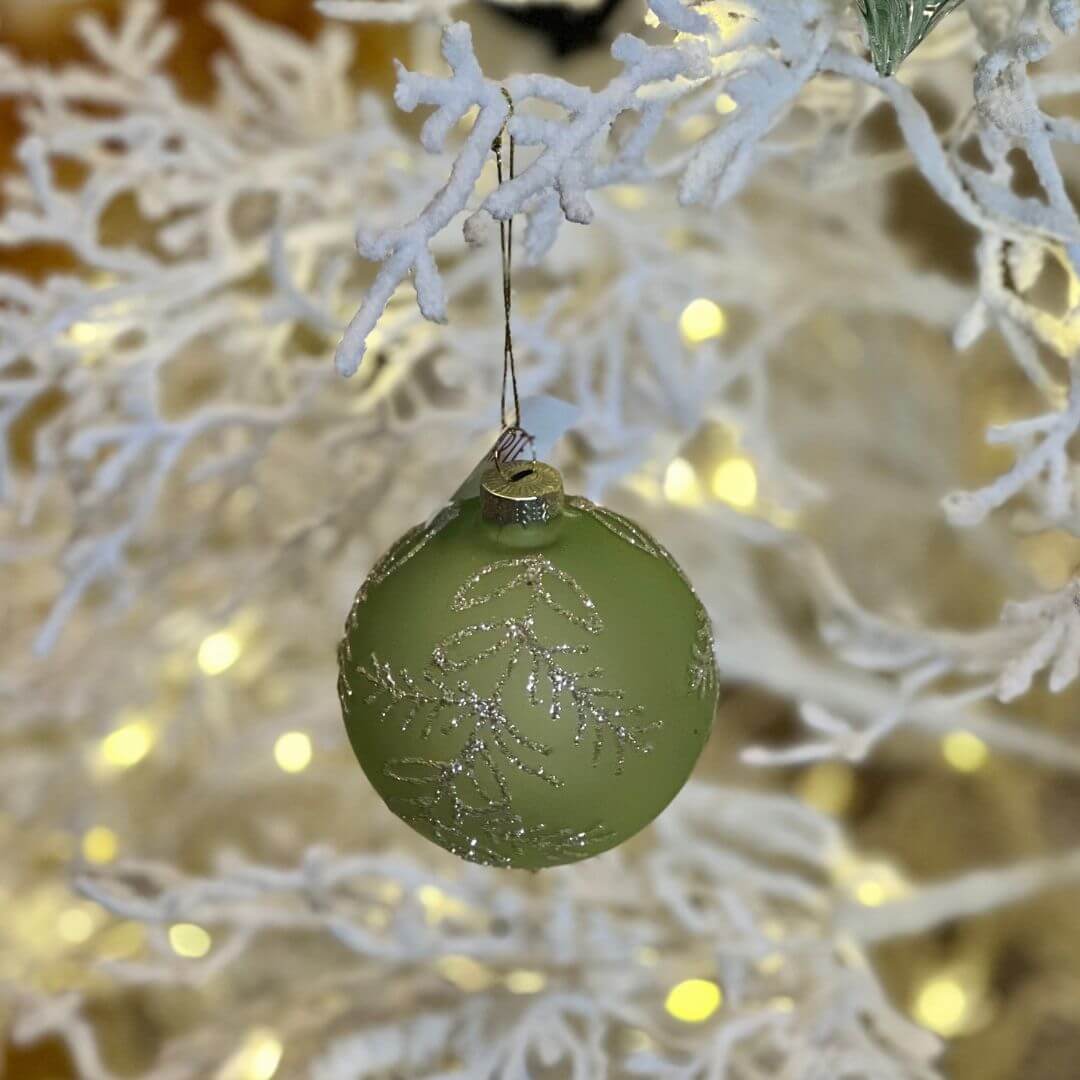 Bola Decorada Glitter Natal - 9,5cm