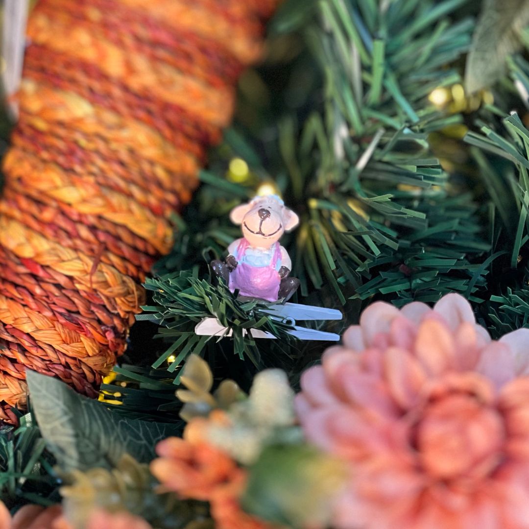 Jogo com 6 Prendedores de Ovelha - 3,1cm Rosa