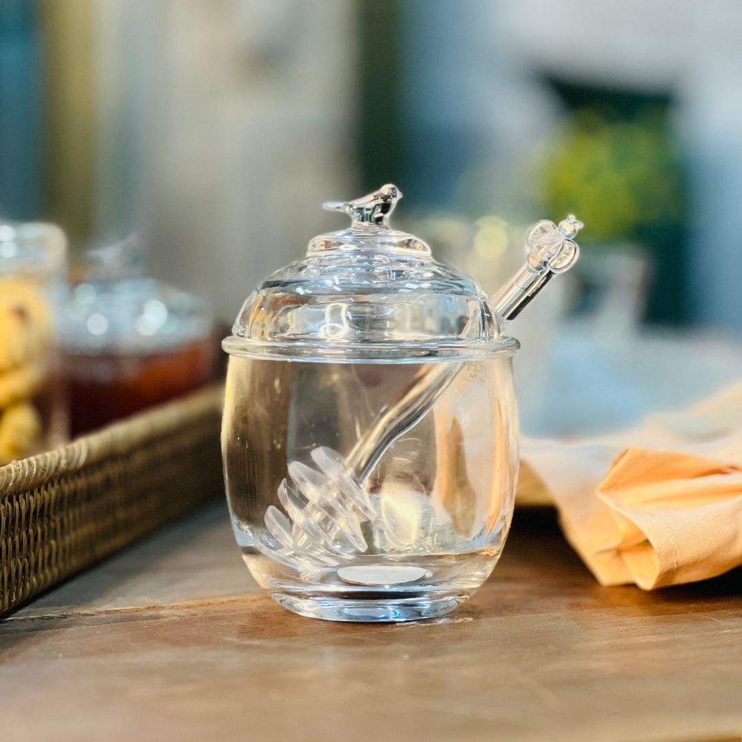 Meleira de Cristal Com Pegador e Tampa Bird - 150ml