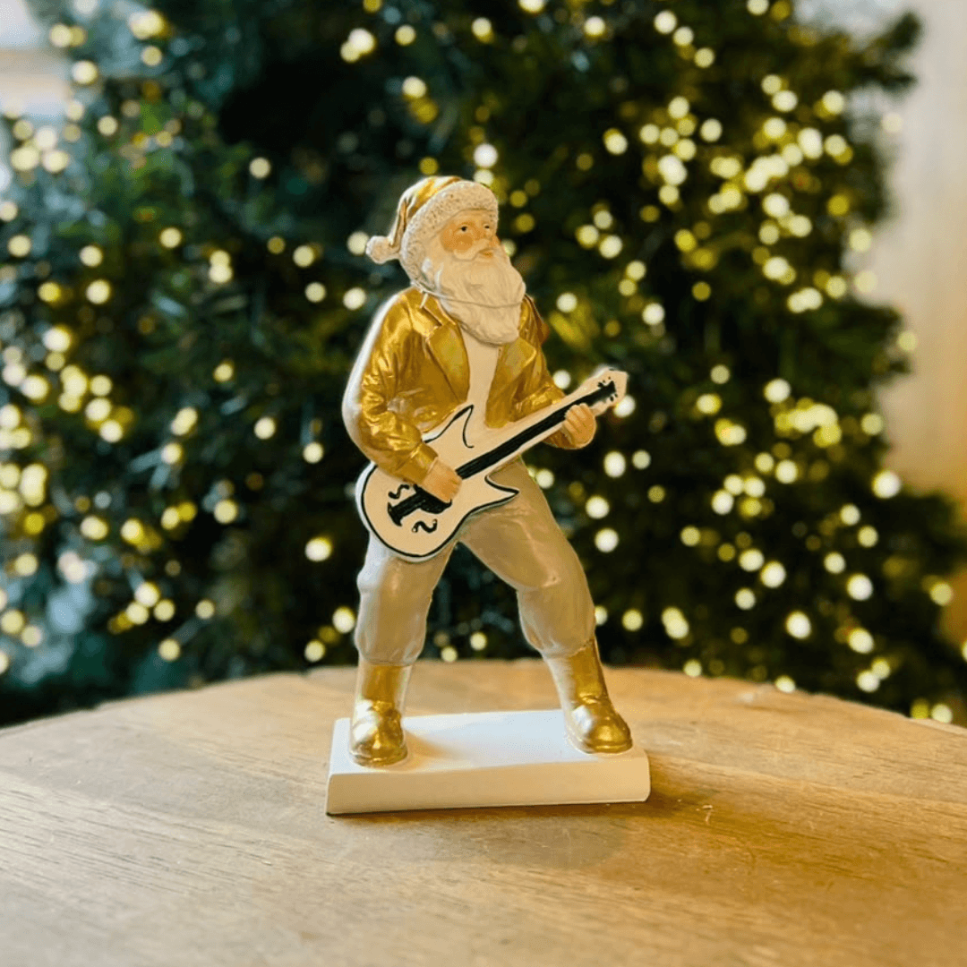 Papai Noel com Guitarra - 22 cm