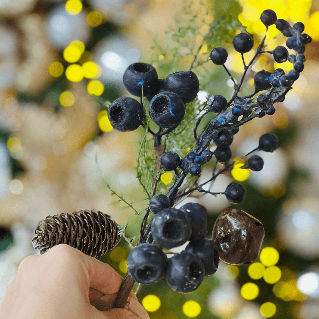 Haste de Folhagem Com Berry 45cm