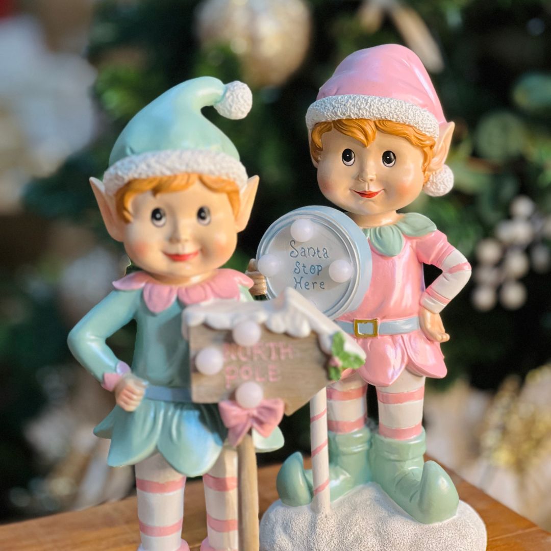 Elfo Com Led Candy Color - North Pole 30cm