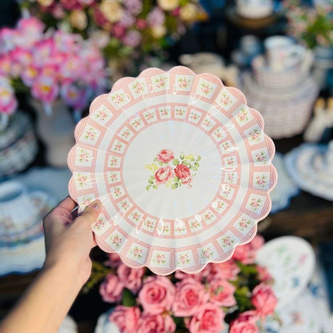Prato Raso Relevado Rosas Vó Dulce - 27,5cm