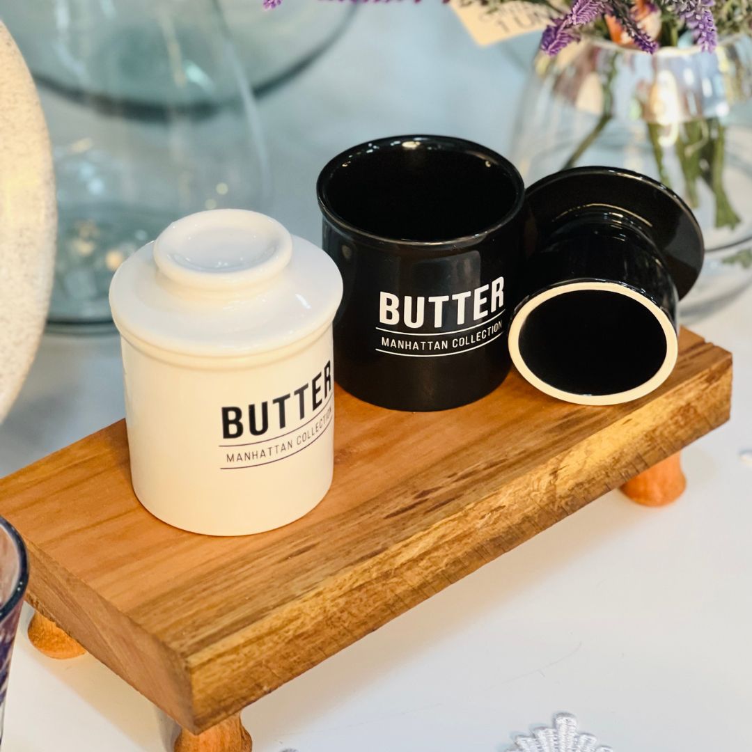 Manteigueira Francesa Manhattan Branca - 10cm